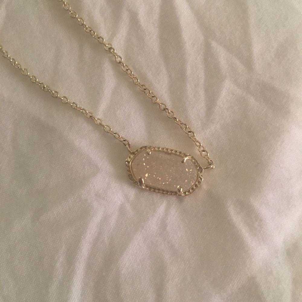 Elisa Gold Pendant Necklace In Iridescent Drusy